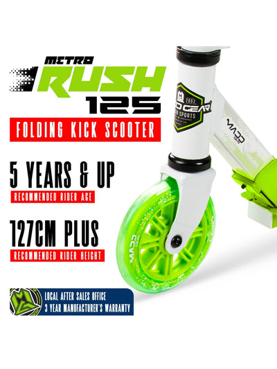 Madd Gear Rush 125 Scooter White / Green