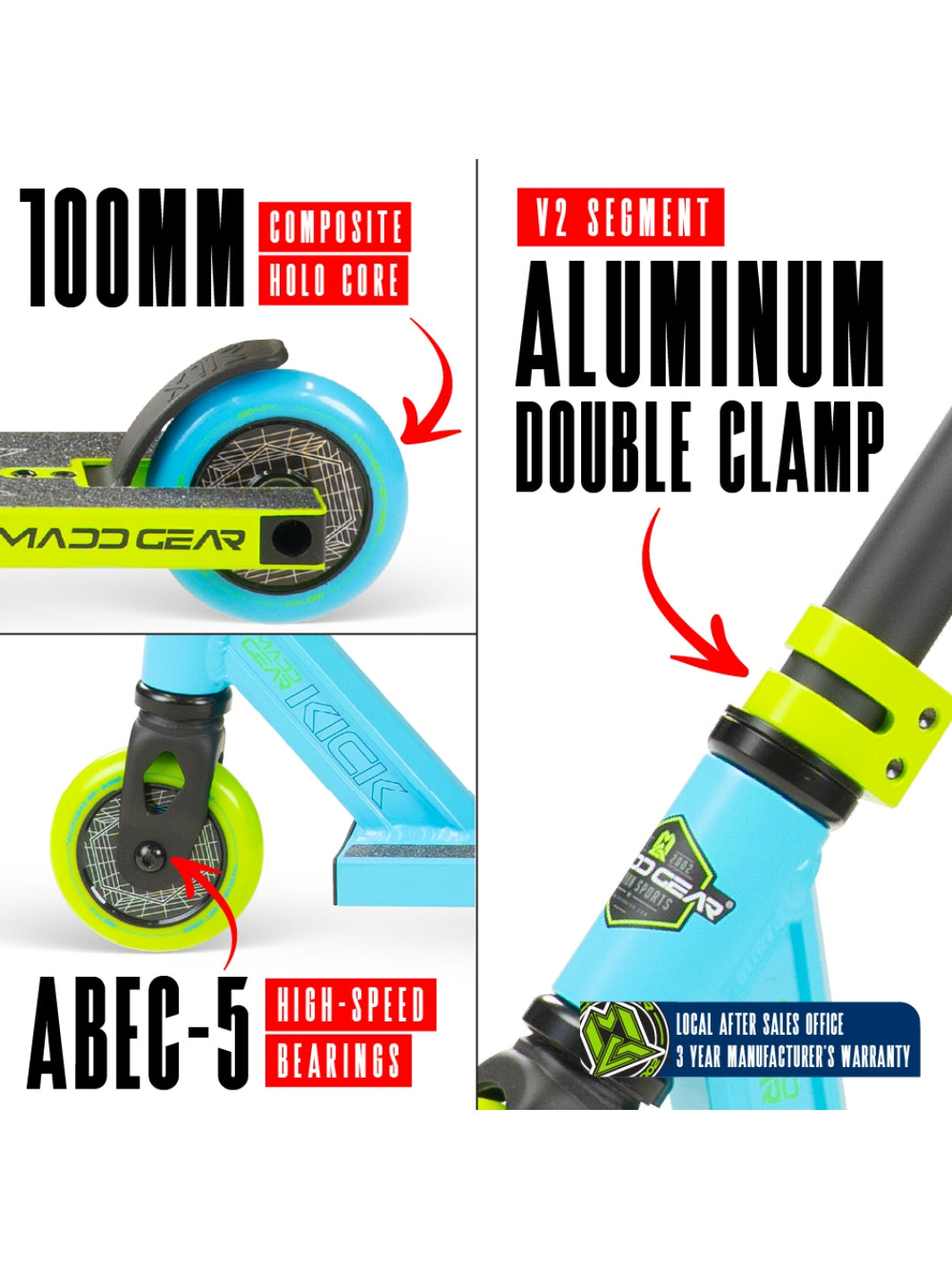 Madd Gear Kick Pro-X Scooter Blue / Green