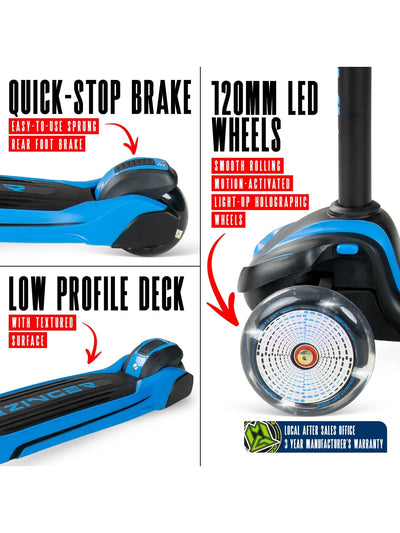 Madd Gear Zinger 3 Wheeled Scooter Blue