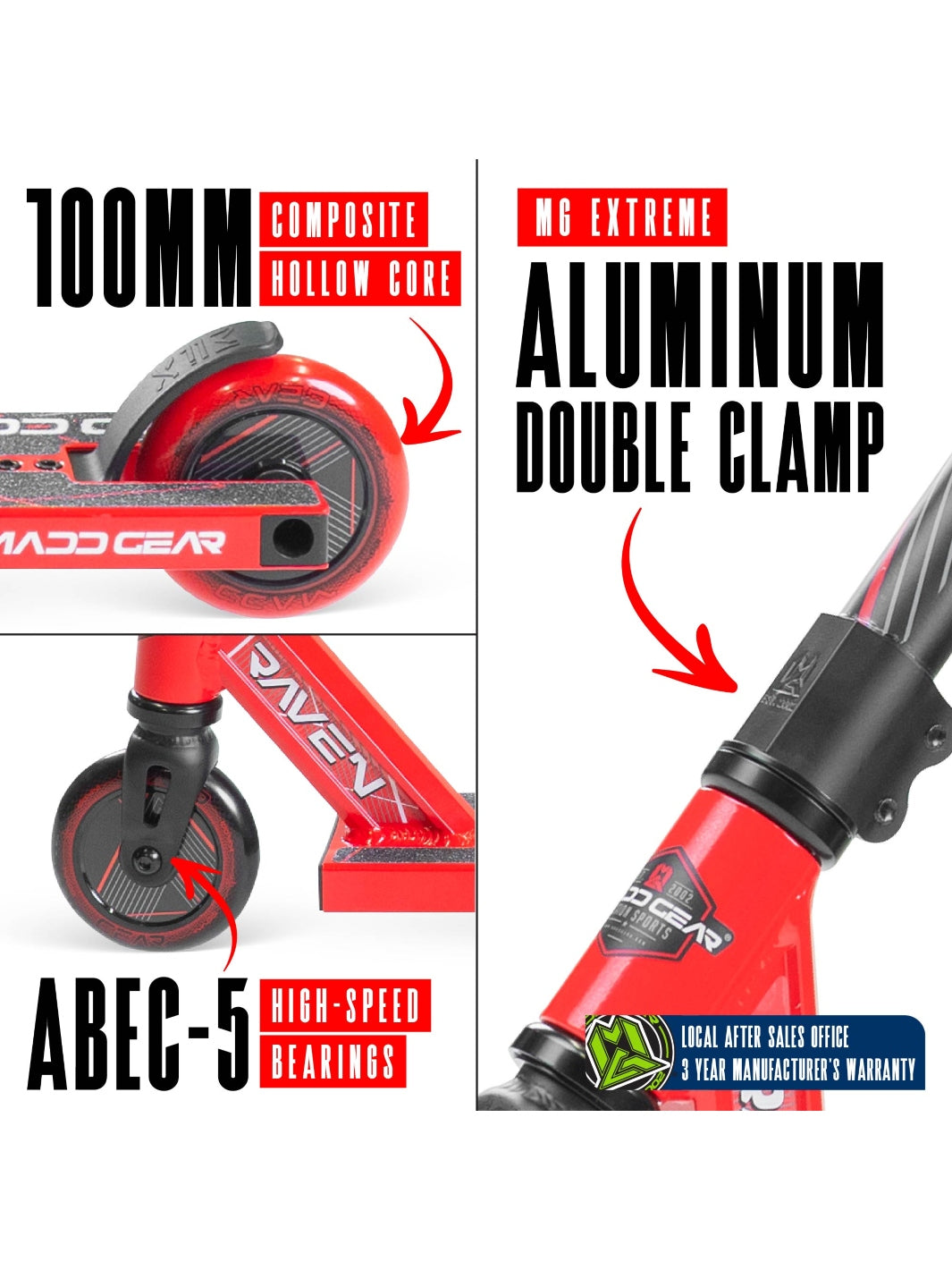 Madd Gear MG1 Raven Scooter Red / Black