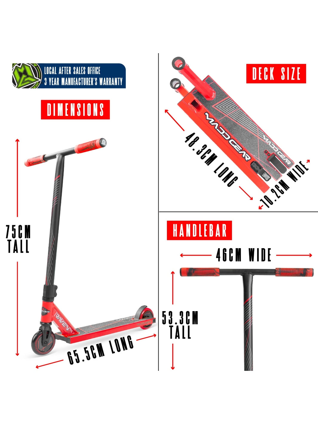 Madd Gear MG1 Raven Scooter Red / Black