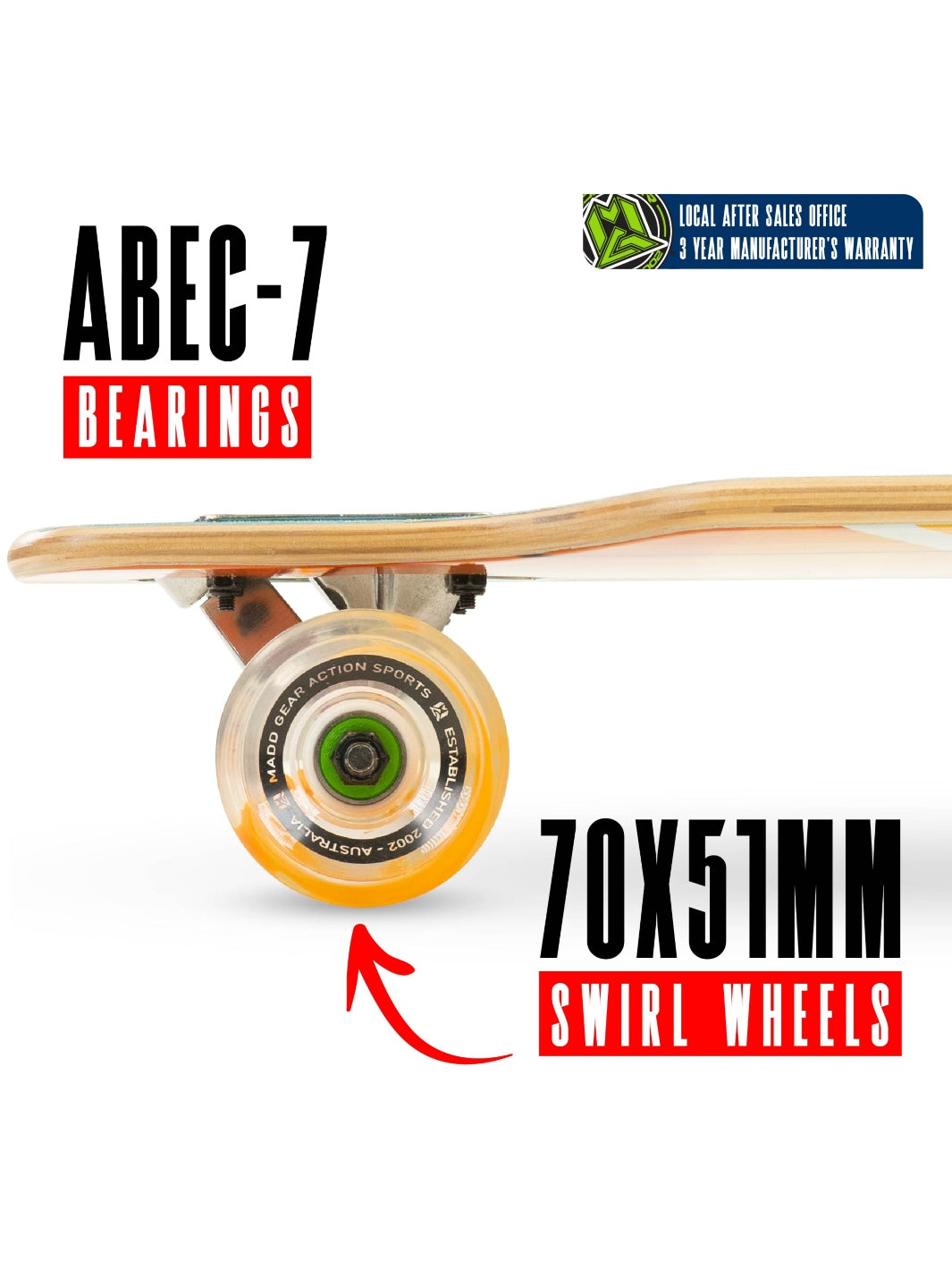 Madd Gear 31" Drop Through Skateboard Boardwalk