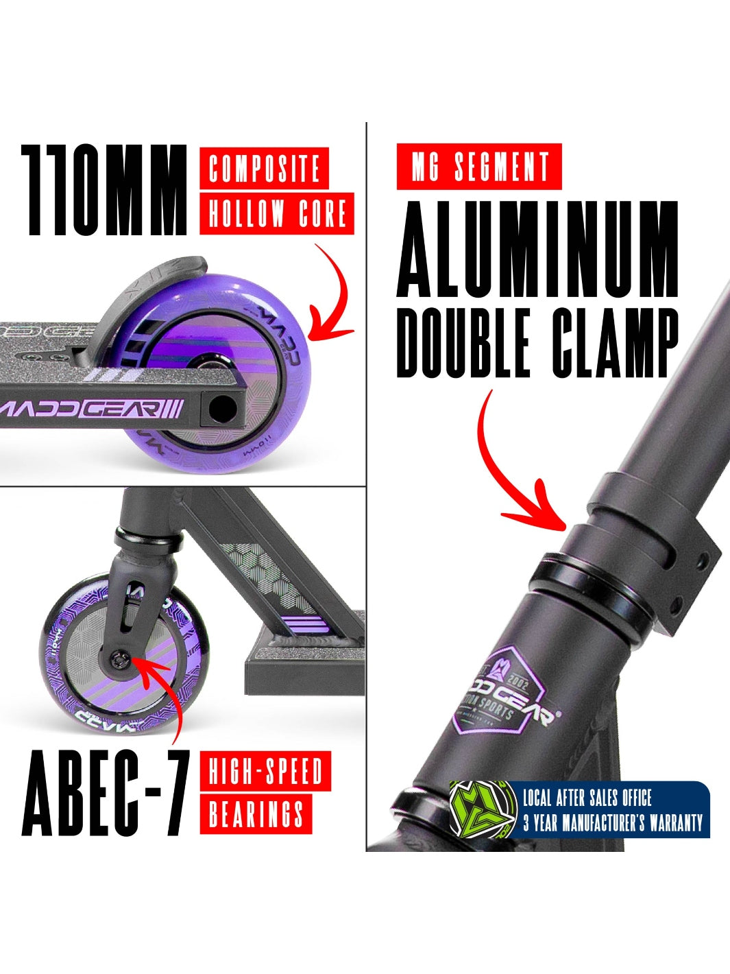 Madd Gear MG3 Zen Scooter Black / Lavender