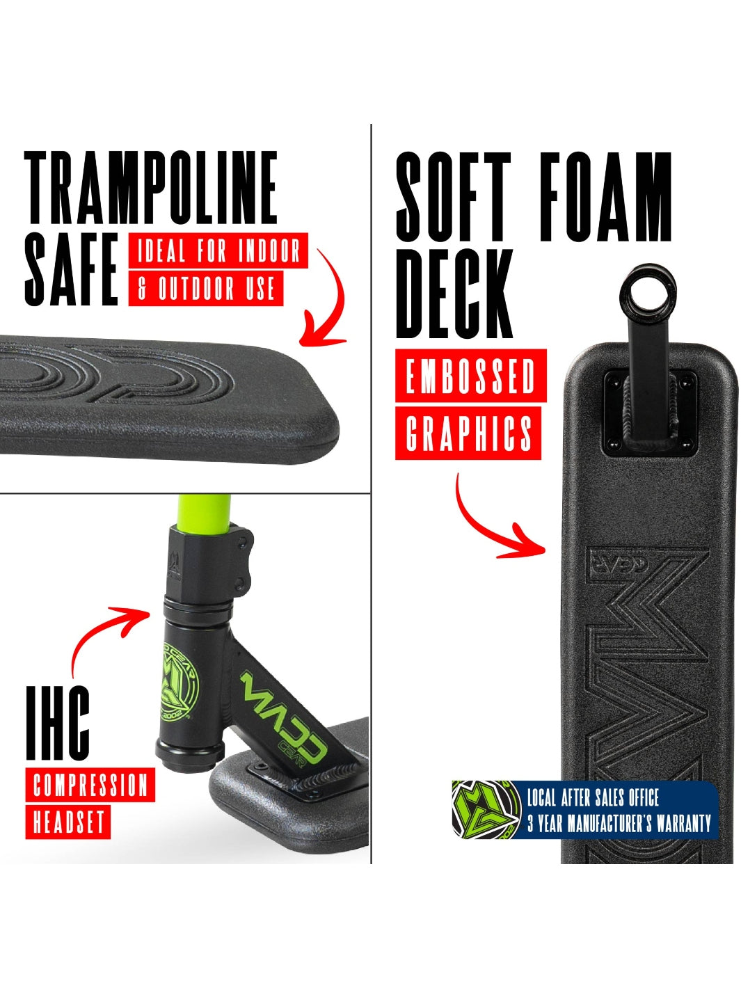 Madd Gear Bounce Trampoline Scooter Black / Green