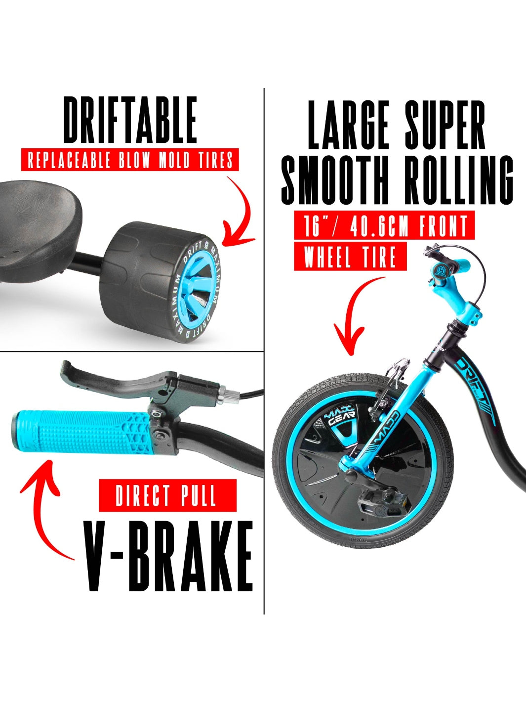 Madd Gear Drift Trike Blue / Black