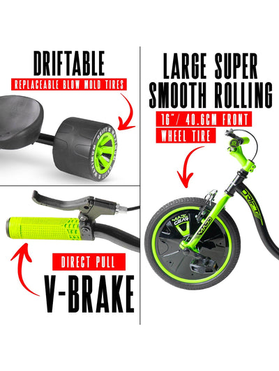 Madd Gear Drift Trike Green / Black