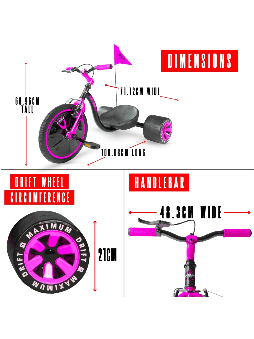 Madd Gear Drift Trike Pink / Black – Madd Gear Aus