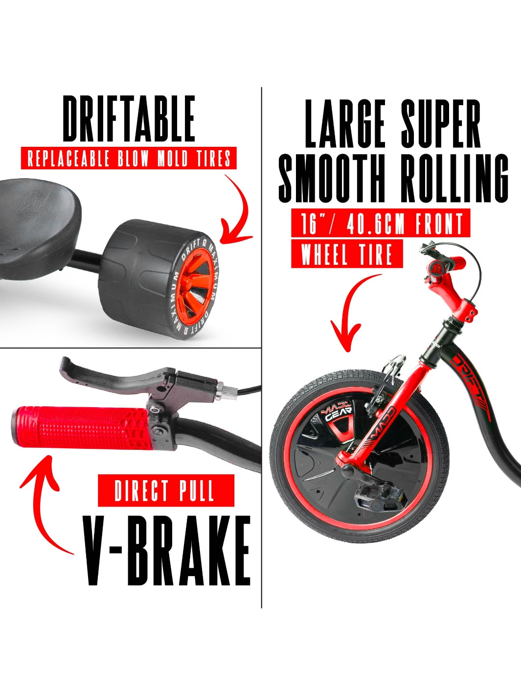 Madd Gear Drift Trike Red / Black