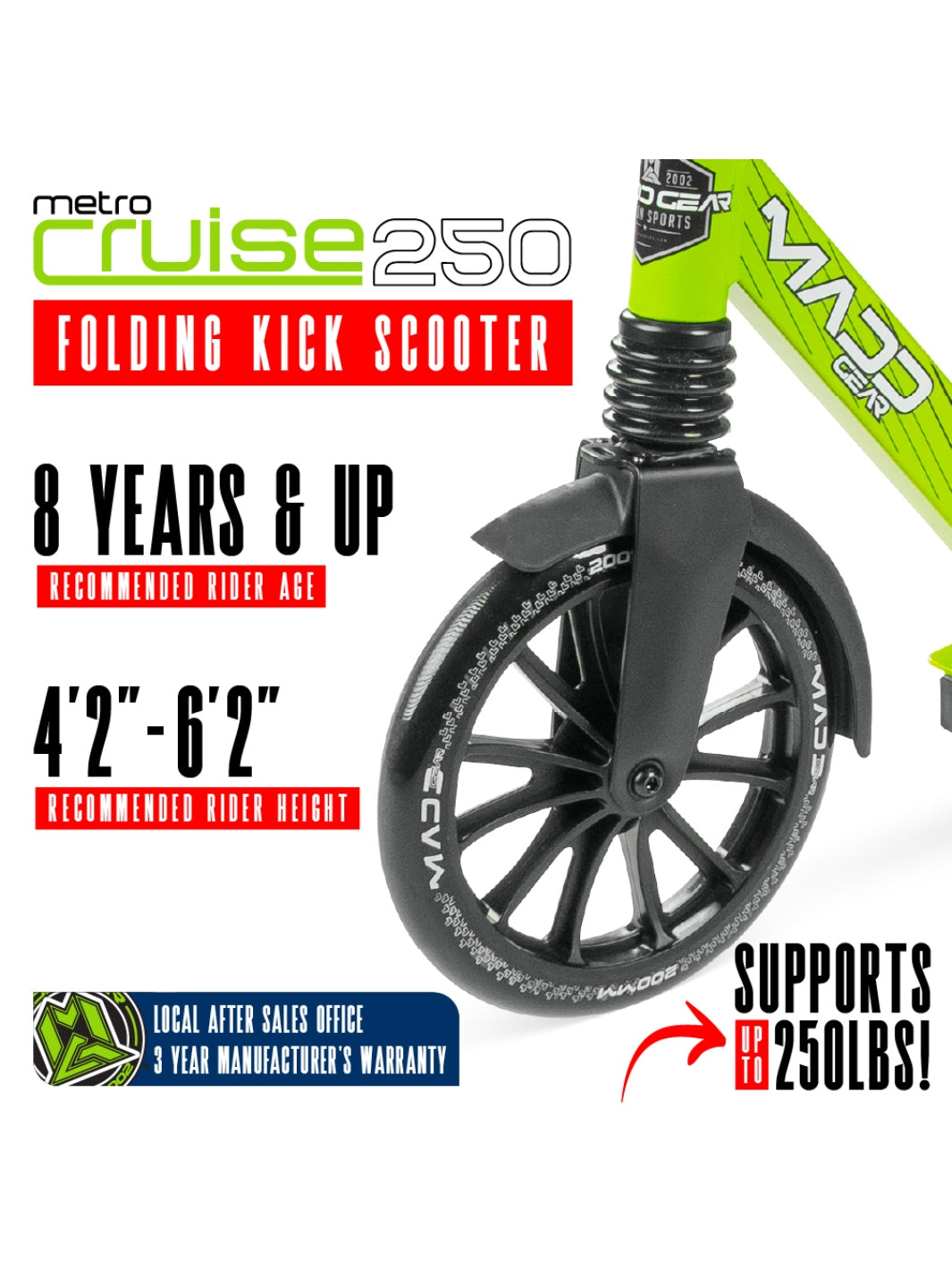 Madd Gear Metro Cruise 250 Black / Green