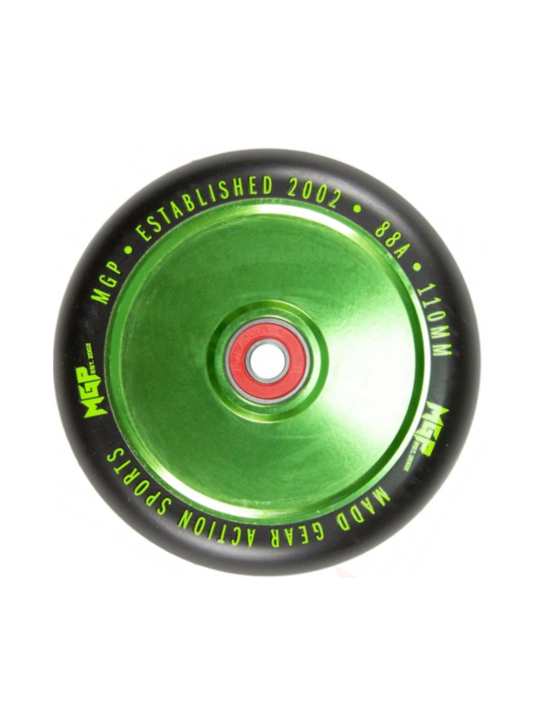 Madd Gear 110mm Pro Corrupt Core Wheels Black/Green (single)