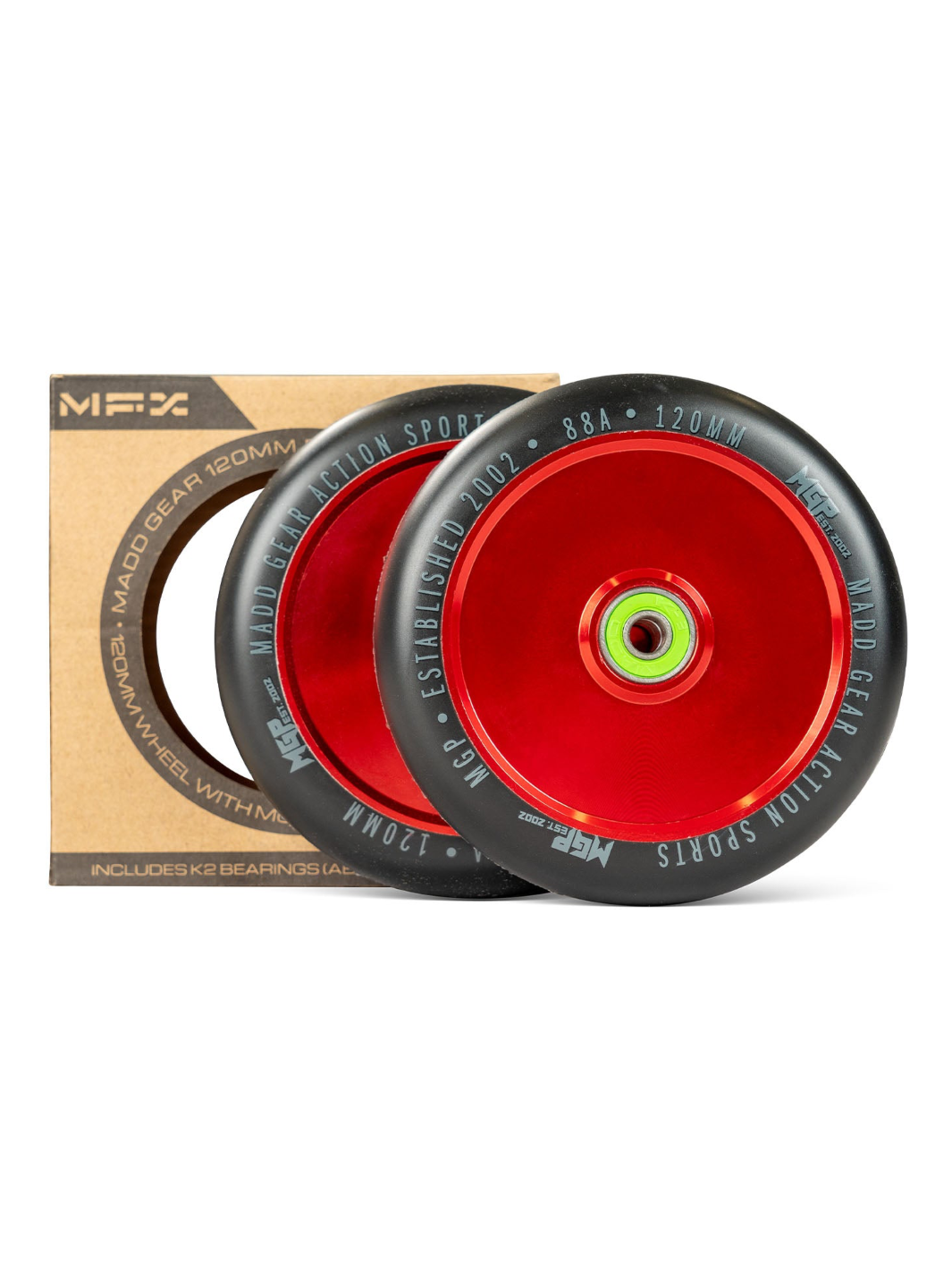 Madd Gear 120mm Corrupt Core Wheel - Black/Red (Pair) – Madd Gear Aus