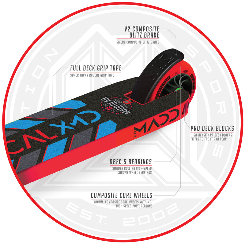 Load image into Gallery viewer, Madd Gear Kick Rascal 20 Kids Stunt Scooter - Red/Blue - Madd Gear

