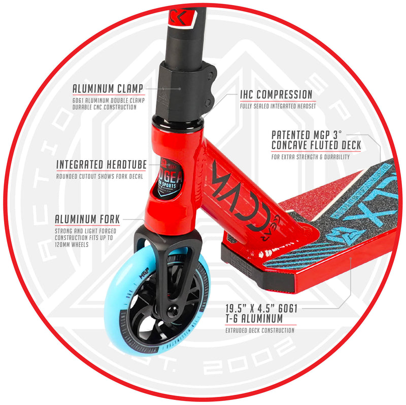 Load image into Gallery viewer, Madd Gear Kick Extreme 20 Freestyle Stunt Scooter - Red/Blue - Madd Gear
