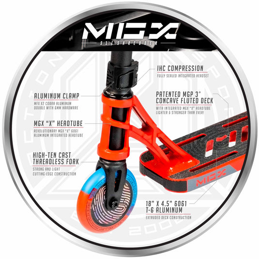 Madd Gear MGX S1 Freestyle Stunt Scooter - Black/Red - Madd Gear