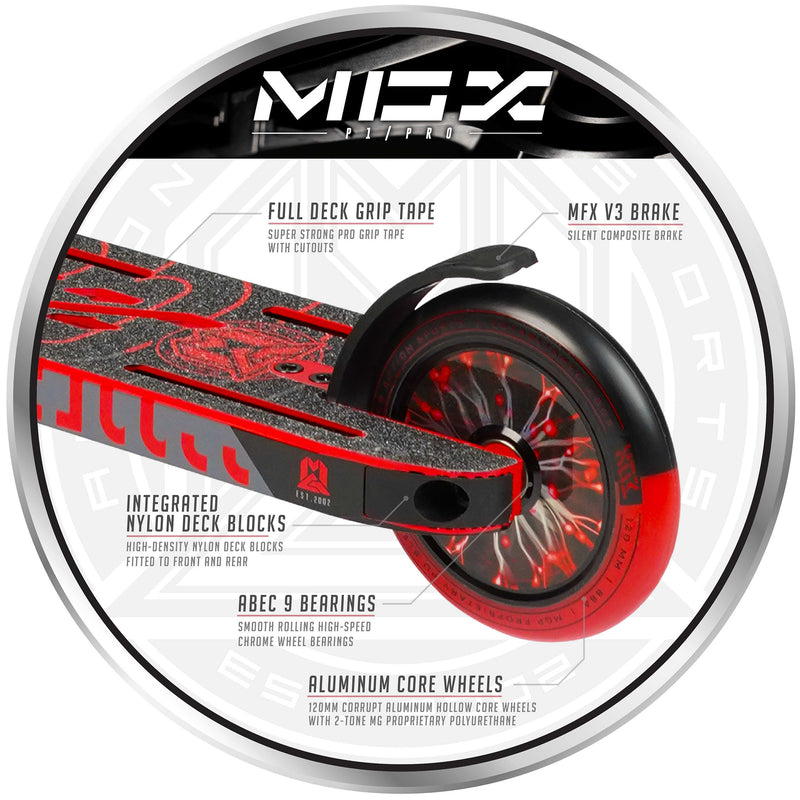 Load image into Gallery viewer, Madd Gear MGX P1 Freestyle Stunt Scooter - Black/Red - Madd Gear
