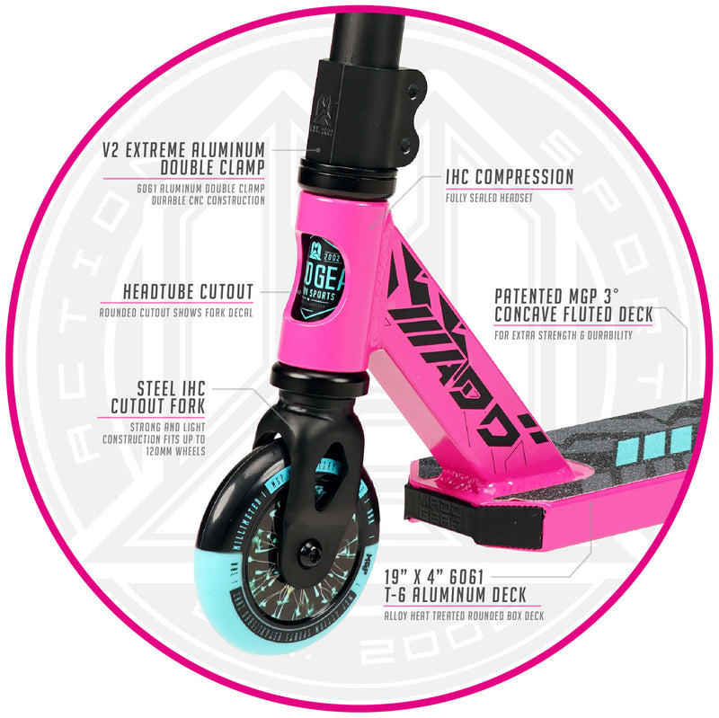 Load image into Gallery viewer, Madd Gear Kick Renegade 21 Kids Stunt Scooter - Pink/Teal - Madd Gear
