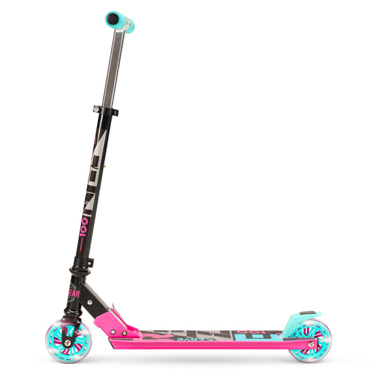 Madd Gear Carve Rize 100 - Light Up Wheels Kids Folding Scooter - Pink/Teal - Madd Gear