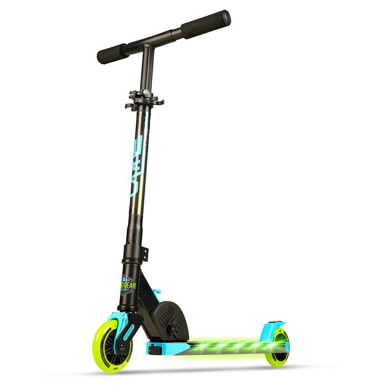 Load image into Gallery viewer, Madd Gear Carve Flight - Light Up Deck, Folding Scooter - Blue/Green - Madd Gear
