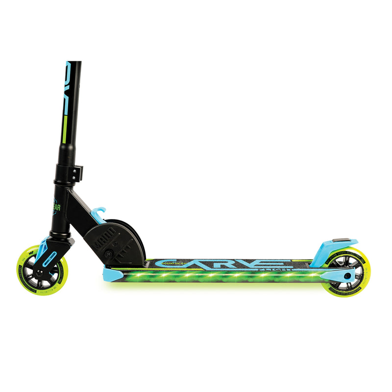 Load image into Gallery viewer, Madd Gear Carve Flight - Light Up Deck, Folding Scooter - Blue/Green - Madd Gear
