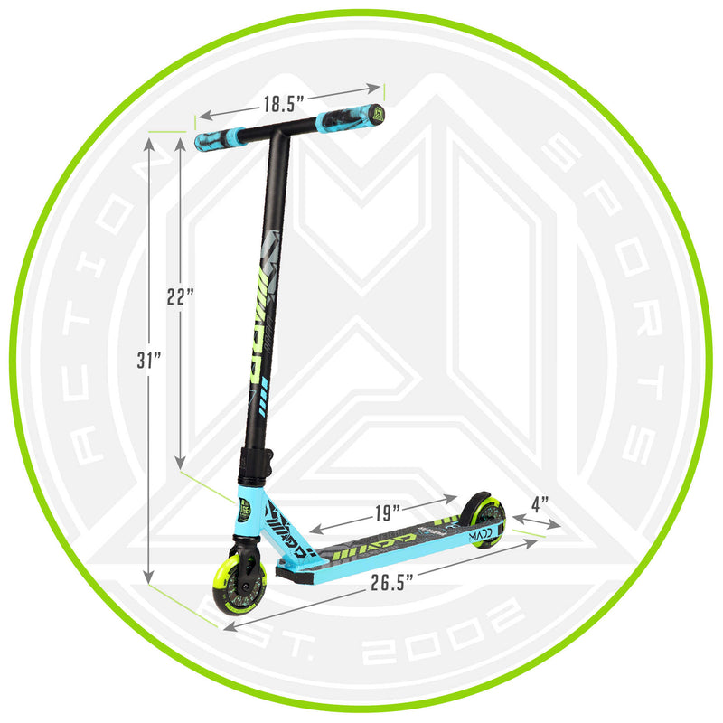Load image into Gallery viewer, Madd Gear Kick Renegade 21 Kids Stunt Scooter - Blue/Green - Madd Gear
