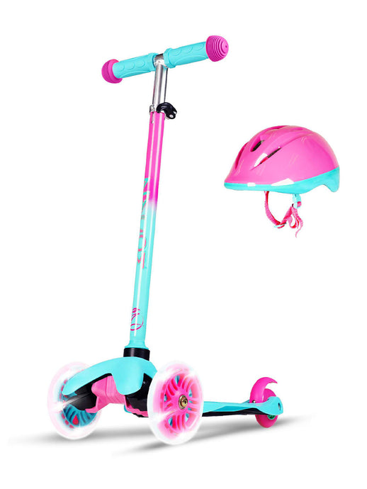 Zycom Kids Zipper Scooter with certified helmet - Teal/Pink - Madd Gear